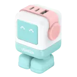Зарядное устройство на 2C1A, 65W, QC4.0, Nexode Robot GanN, Pink-Blue CD361 (35855) UGREEN
