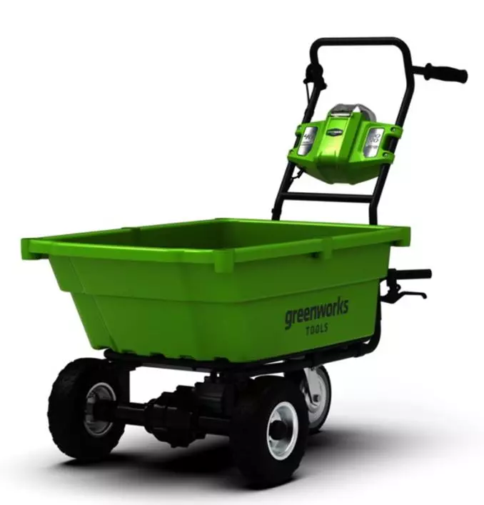 Садовая тележка самоходная Greenworks 40V 106 л с 1хАКБ 4 Ач и ЗУ