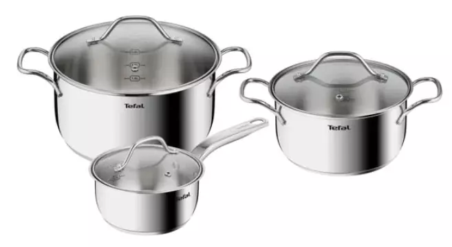 Набор посуды Tefal Intuition, нерж. Сталь (B864S674), 3 предмета (5л, 2.9л, 1.3л)