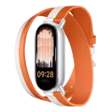 Сменный кожаный браслет Xiaomi Dual-tone Leather Strap White and Orange