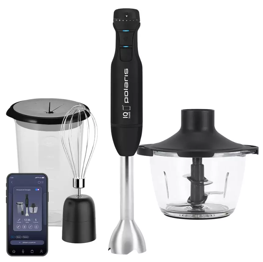 Погружной блендер Polaris PHB 1551 WIFI IQ Home, Black (019211), 1000 Вт, Мерный стакан, 500мл