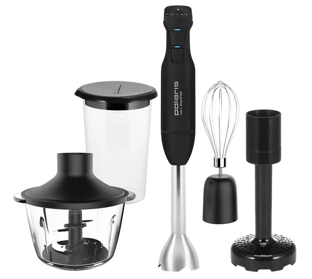 Блендер Погружной Polaris PHB-1517GL Silent, Black\Silver