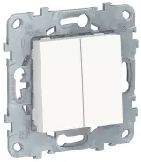 Выключатель двухклавишный SE NU521118 Unica New белый