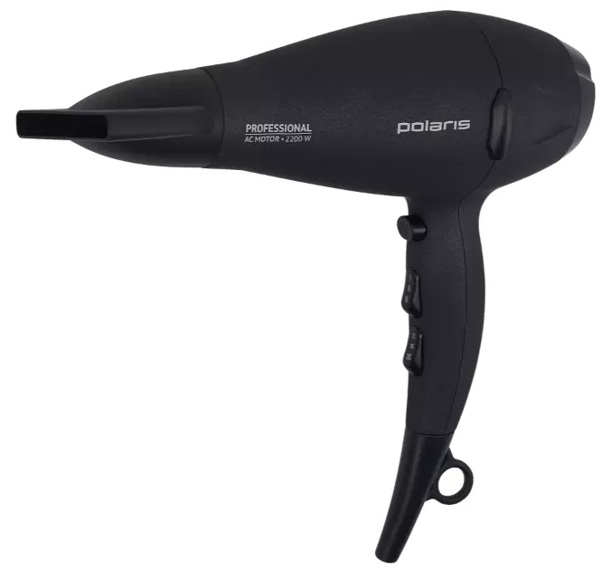 Фен высокоскоростной Polaris PHD-2289AC, Серый, 2200 Вт, 3 режима, 1 насадка
