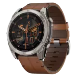 Часы с навигатором Garmin fenix 8 51mm,AMOLED, сапфир, светлые, кожа 010-02905-40