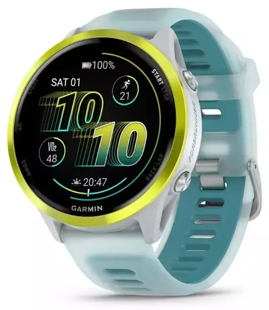 Спортивные часы Garmin Forerunner 570, Бело-желтые с бирюзой, 47 мм (010-02971-01)