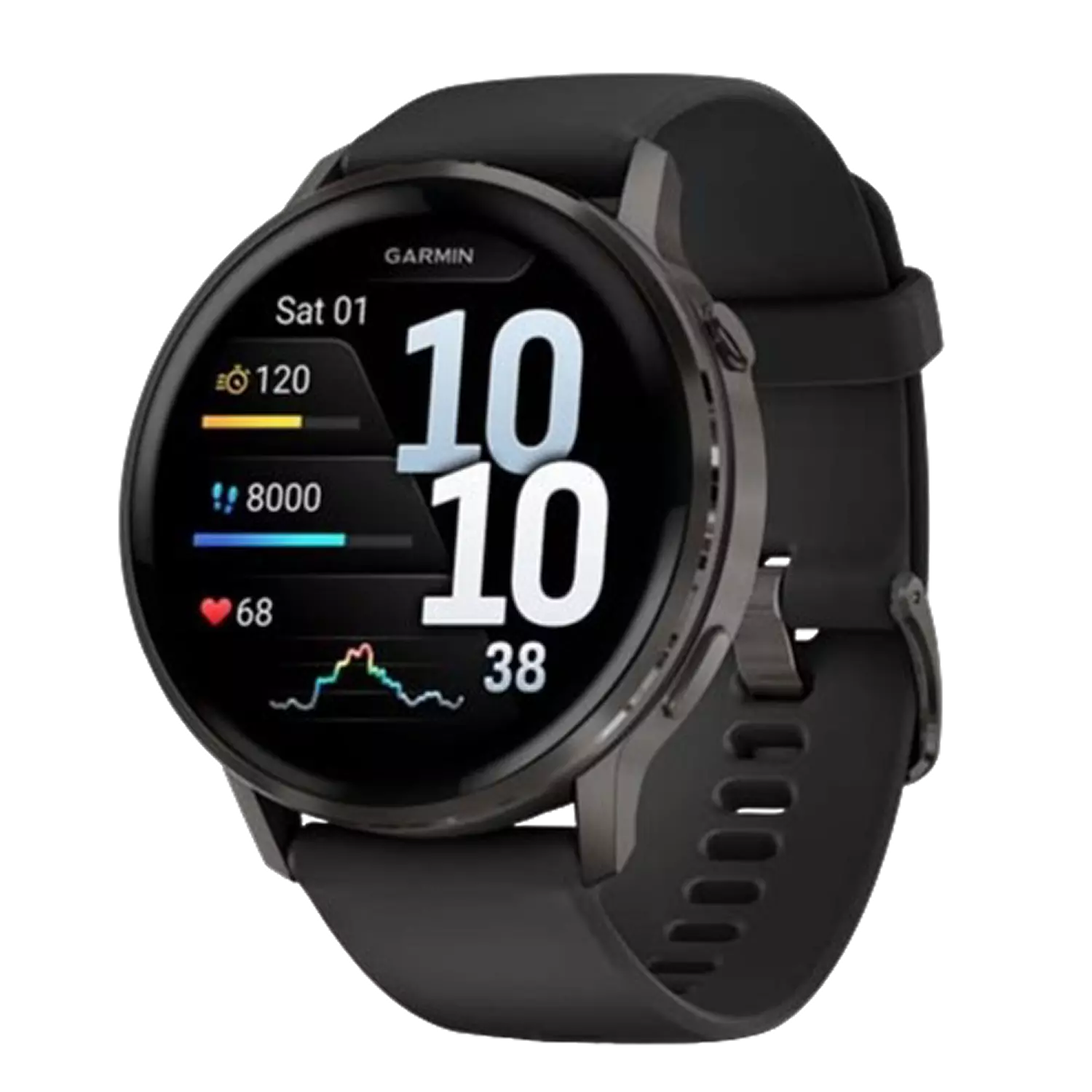 Спортивные часы Garmin VENU 4, Slate bezel with black silicone band, 41mm, 010-03013-02