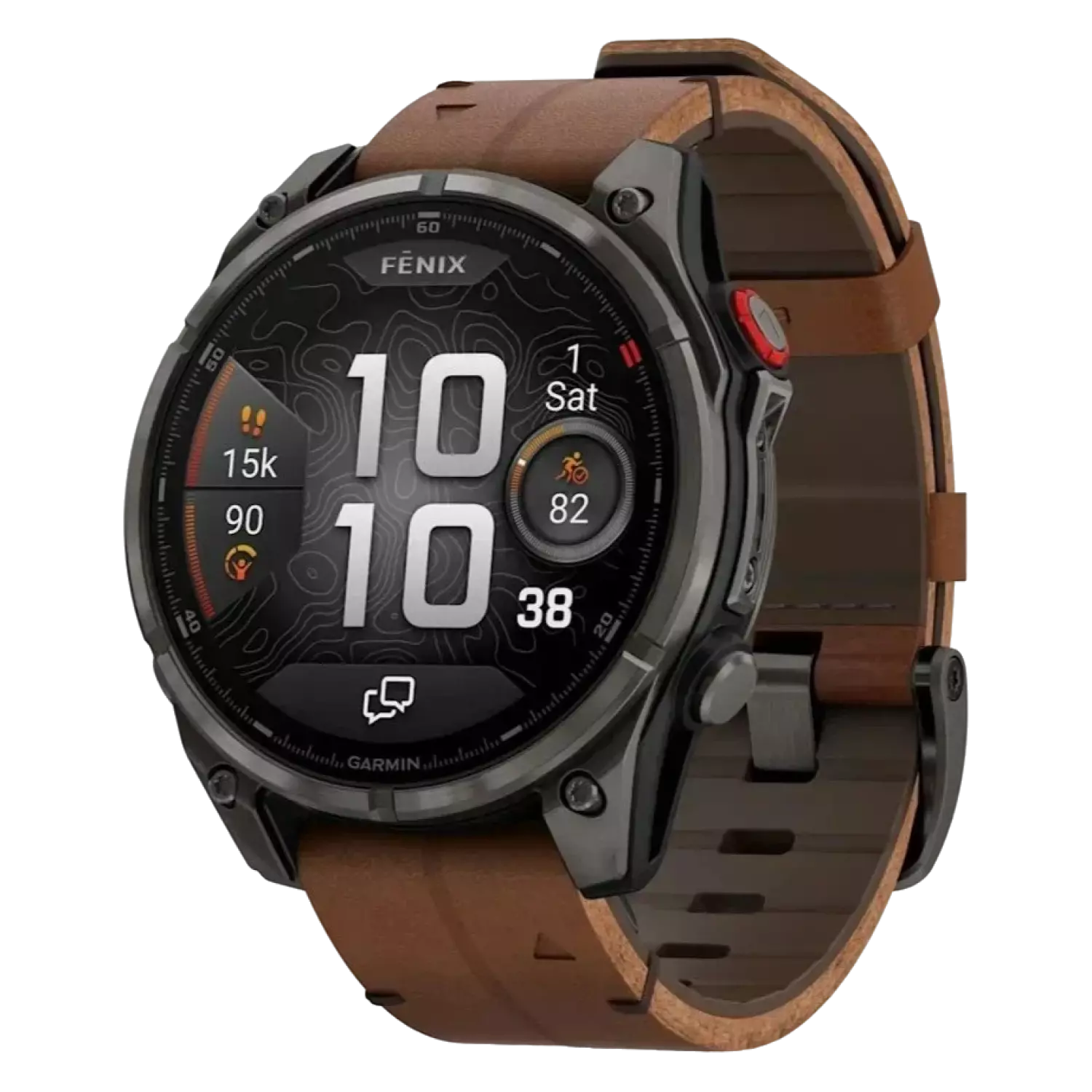Смарт часы Garmin Fenix 8 Pro 47 мм, сафир, темный титан, кожа (010-03198-40)