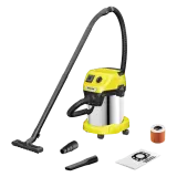 Пылесос хозяйственный Karcher WD 3 P S V-17/4/20, Yellow, 1.628-191.0, (розетка, стальной корпус, 17 л, 1000 Вт)