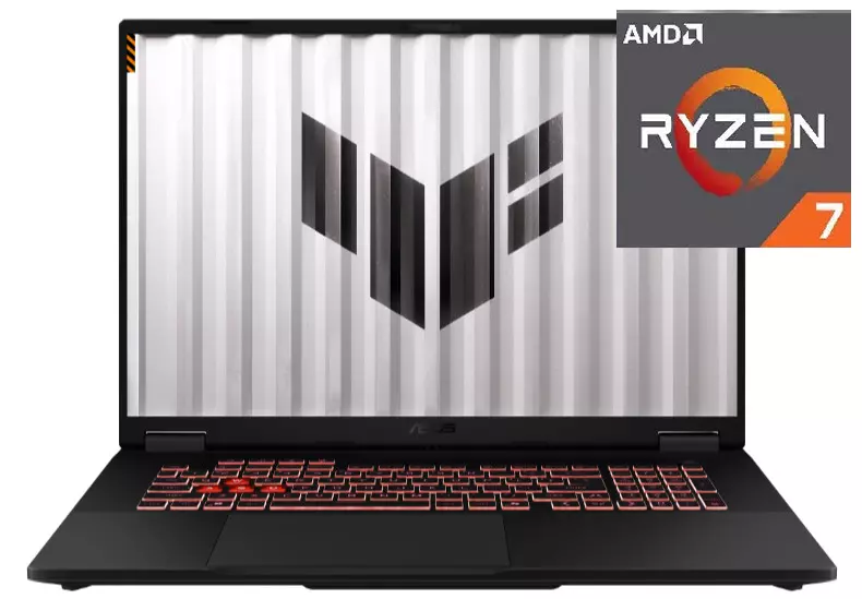 Ноутбук Asus TUF A18 FA808UH-S8050 WUXGA IPS 144Hz AMD Ryzen™ 7 260/16Gb/SSD 512Gb/RTX 5050 8Gb/Gray/Dos(90NR0NM1-M002H0)