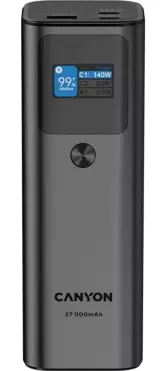 Внешний аккумулятор Canyon PB-2010 P, TFT, 27000 мАч, 97.2 ВтЧ, Dark Grey (PD140W QC3.0)