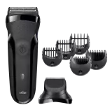 Электробритва Braun Series 3 300BT с точной насадкой-триммером и 5 гребнями, чёрная