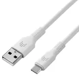 Зарядный кабель ROCKET Flex  USB-A/USB-C 1м, оплётка TPE, белый