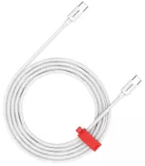 Кабель Canyon USB-C/USB-C, 60W, Braided 1.2m, White (CC60AB)