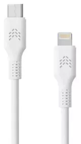 Зарядный кабель ROCKET Flex USB-C/Lightning 1 м, оплётка TPE, белый