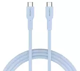 Кабель Canyon OnWire USB-C/USB-C, 60W, Color Braided 1m, Light Blue CND-CCAP60AB10LBL