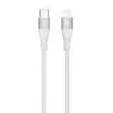 Кабель Olmio MFI Type-С - Lightning  PD 1.2м текстильная оплетка белый