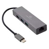 Конвертер Cablexpert USB C на 3xUSB 3.0, Lan RJ45 (A-CMU3-LAN-01)