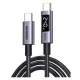 Кабель USB C - USB C, 480Mbps, 5A, QC5.0/PD3.1, 240W, 2m, Smart DigitalDisplay, L530 (65867) UGREEN