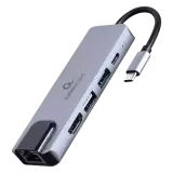 Конвертер Cablexpert USB Type-C 5-in-1 multi-port adapter (Hub + HDMI + PD + LAN)