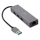 Конвертер Cablexpert USB 3.0 на 3xUSB 3.0, Lan RJ45 (A-AMU3-LAN-01)