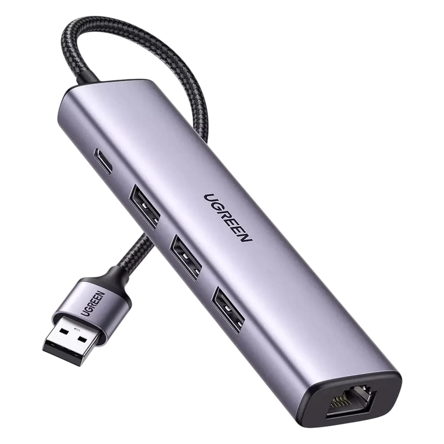 Конвертер USB 3.0 на LAN RJ-45,10/100/1000 Mbps  USB HUB 3 port, 0.2m CM475 (60554) UGREEN