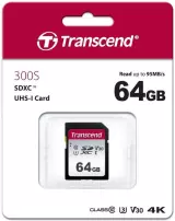 Карта памяти SD 64GB Class 10 U3 Transcend TS64GSDC500S