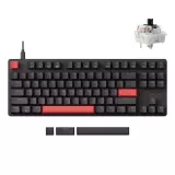 Клавиатура механическая Lemokey X1 87Key, Keychron Brown, USB-A, QMK/VIA, EN/KZ/RU, Red led, черный