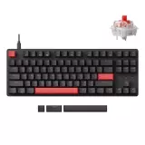 Клавиатура механическая Lemokey X1 87Key, Keychron Red, USB-A, QMK/VIA, EN/KZ/RU, Red led, черный