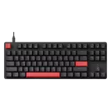 Клавиатура механическая Lemokey X1 87Key, Keychron Red, USB-A, QMK/VIA, EN/KZ/RU, Red led, черный