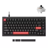 Клавиатура механическая Lemokey X4 84Key, Keychron Brown, USB-A, QMK, EN/KZ/RU, Red led, черный