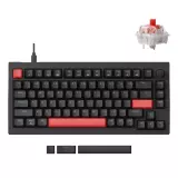 Клавиатура механическая Lemokey X4 84Key, Keychron Red, USB-A, QMK, EN/KZ/RU, Red led, черный