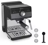Кофеварка рожковая Krups Authentic , Black/Grey (XP384G10), 1140 Вт, 2 л