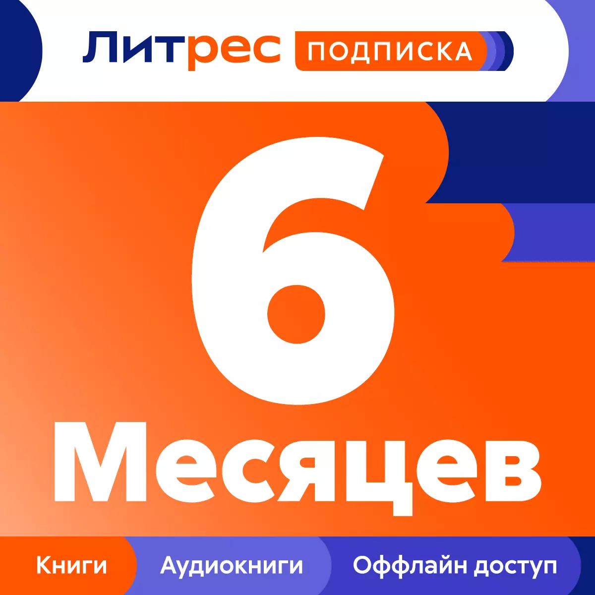 Подписка Литрес на 6 месяцев