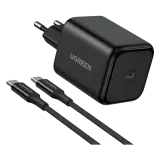 Зарядное устройство UGREEN, 45W, QC4.0/PD3.0, Gan X,  Кабель 1м, X524 (65054), черный