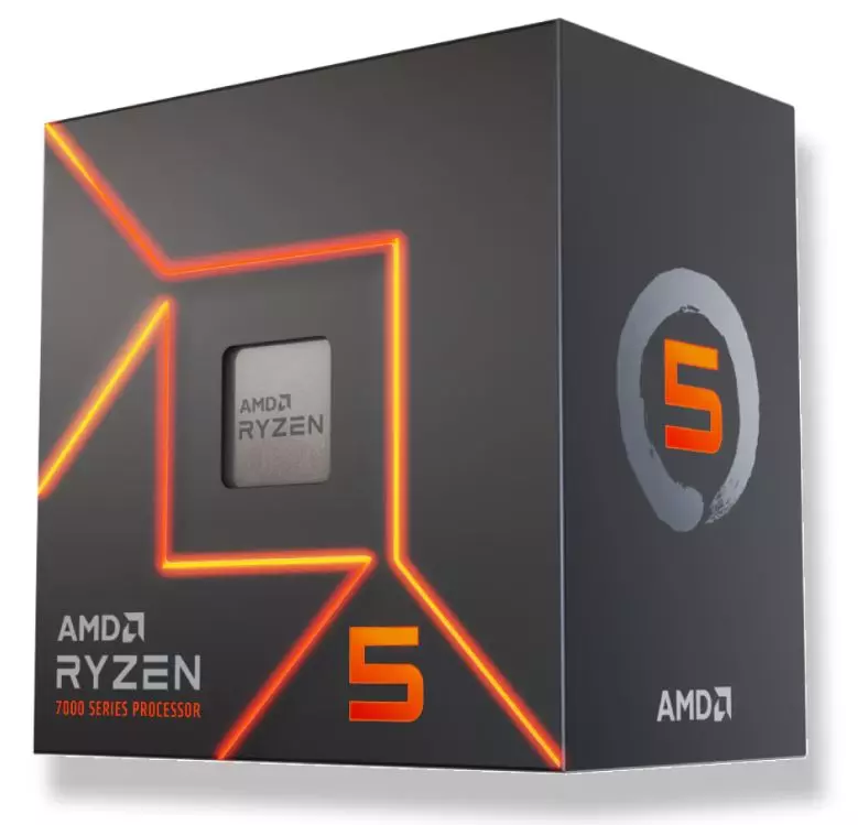 Процессор AMD Ryzen 5 7400F 3,7Гц (4,70ГГц Turbo)  6C/12T 32MB L3 65W AM5 OEM 100-000001845