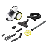 Пылесос контейнерный Karcher VC 3 Plus, White, 1.198-050.0, (HEРA, 0,9 л, 3 насадки, 3 щетки, 1100 Вт)