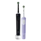 Набор электрических зубных щеток Oral-B Vitality Pro, 2 щётки, 2 насадки, Черная и Лиловая