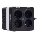 Стабилизатор SVC AVR-1008-U Мощность 1000ВА/500Вт AVR 198-242В Schuko х 4 Чёрный