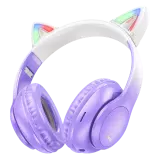 Наушники накладные Hoco W42 Cat Ears over-ear, purple grape
