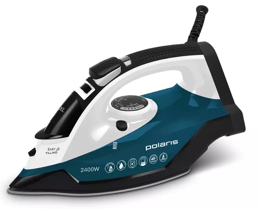 Утюг Polaris PIR-2420AK, Белый с бирюзовым 2400 ВТ