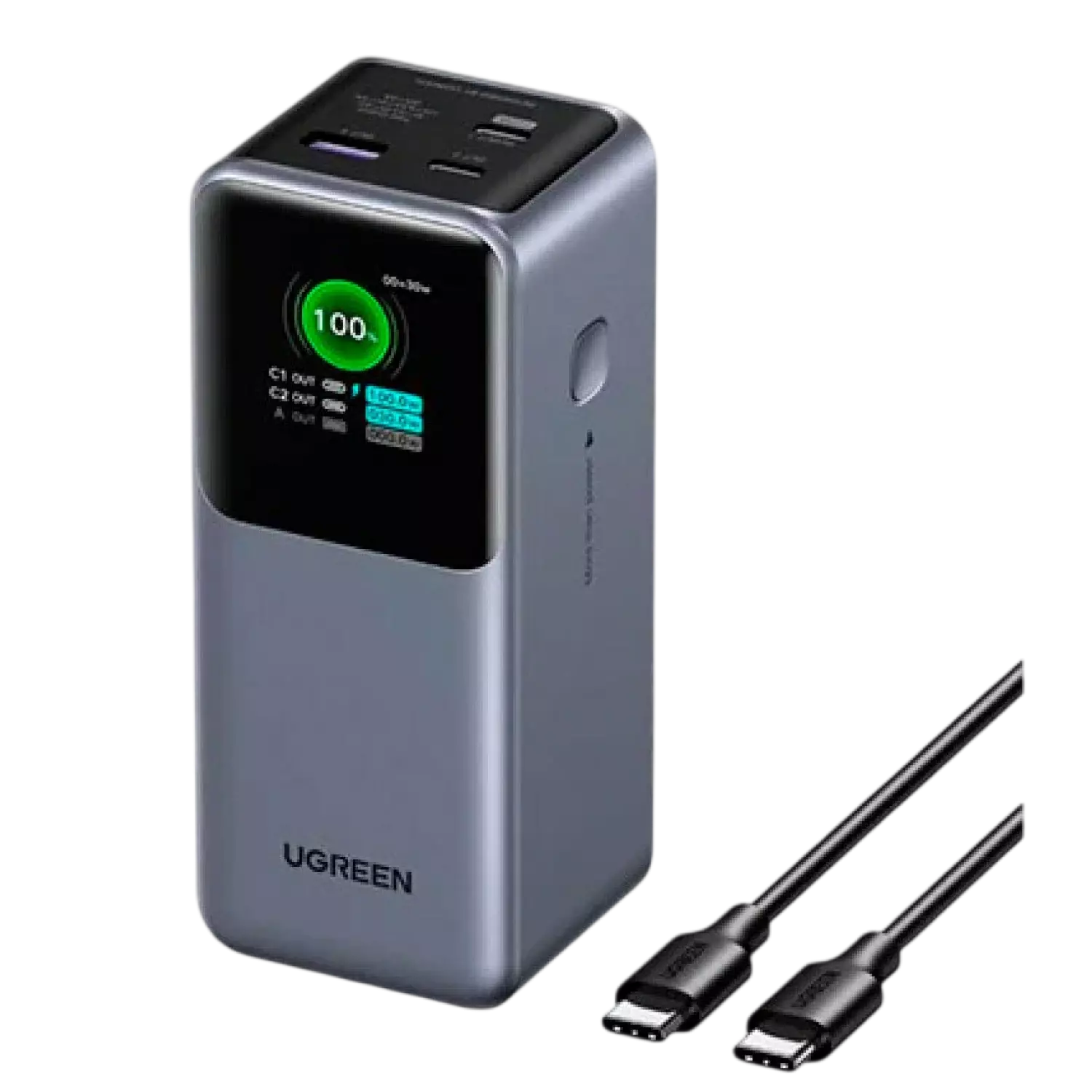 Внешний аккумулятор UGREEN 20000mAh, DigitalDisplay, 130W, серый, PB721 (35524B), Серый