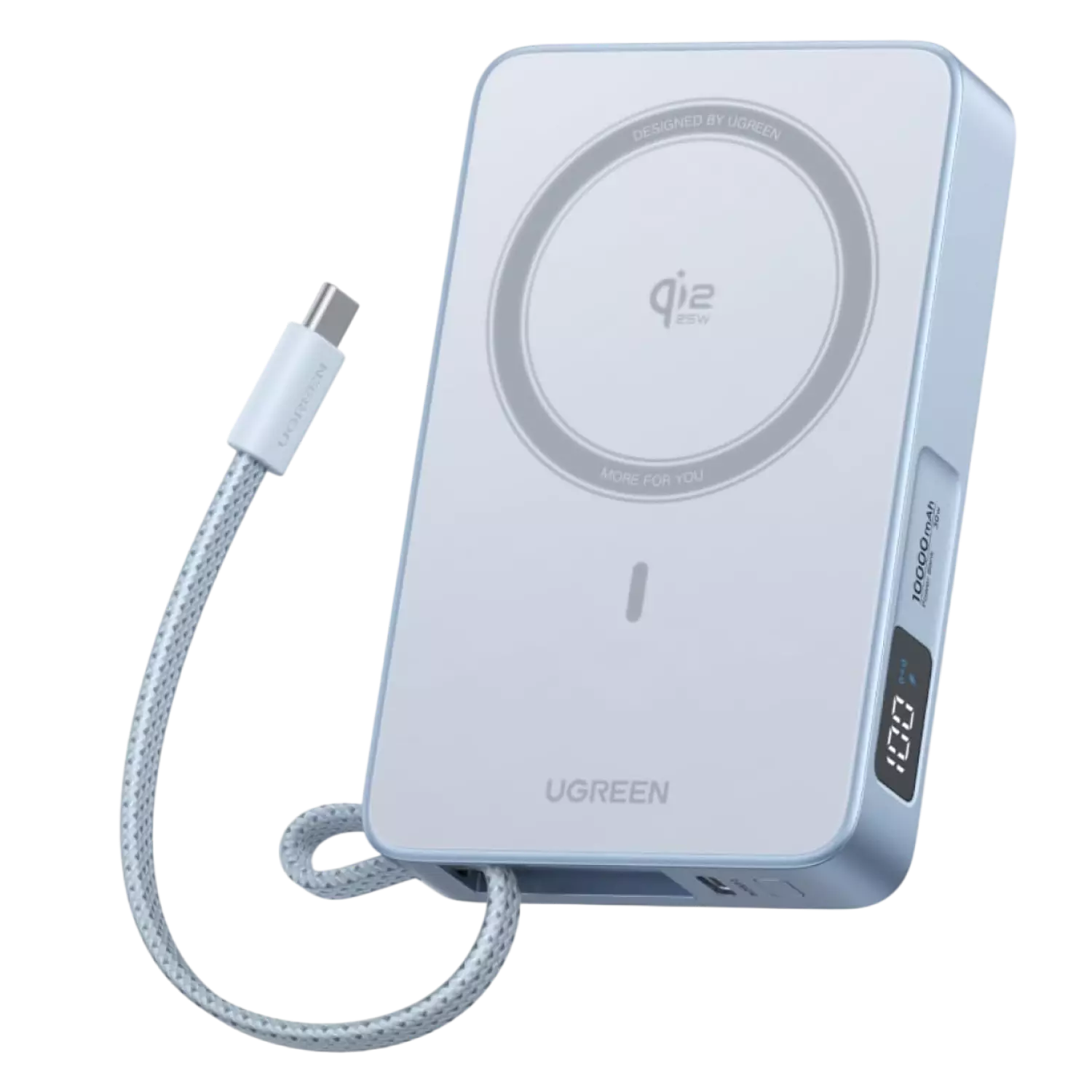 Мобильный аккумулятор Power Bank Mag-Safe, 10000mAh 30W 1C 25W QI2.2 Magnetic Wireless, голубой, PB773 (65958B) UGREEN