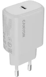 Сетевое зарядное устройство Canyon OnCharge 250, 25W 1xPD EU, White