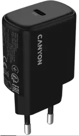 Сетевое зарядное устройство Canyon OnCharge 250, 25W 1xPD EU, Black