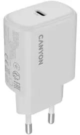 Сетевое зарядное устройство Canyon OnCharge 200, 20W 1xPD EU, White