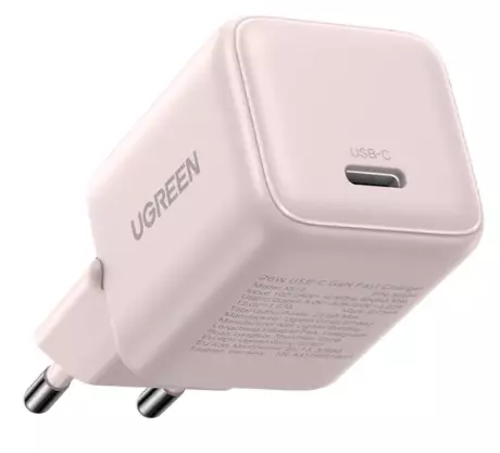 Зарядное устройство UGREEN 1xUSB-C, 20W, QC4.0/PD3.0, Gan X, X512, Розовый (55556)