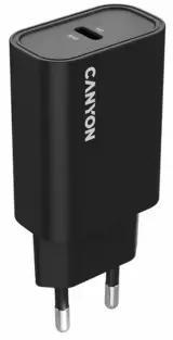 Сетевое зарядное устройство Canyon OnCharge 30CL Max Power 30W 1xPD EU, Black
