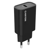 Сетевое зарядное устройство Canyon OnCharge 30CL Max Power 30W 1xPD EU, Black