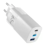 Зарядное устройство сетевое OLMIO USBType-Cx2  QC 65W белый